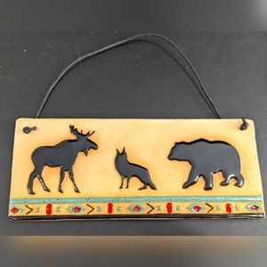 Western Handmade Glazed Hanging Clay Tile by Eloise Studio